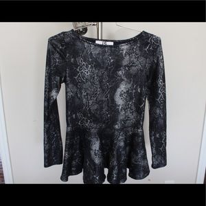 Black peplum shirt